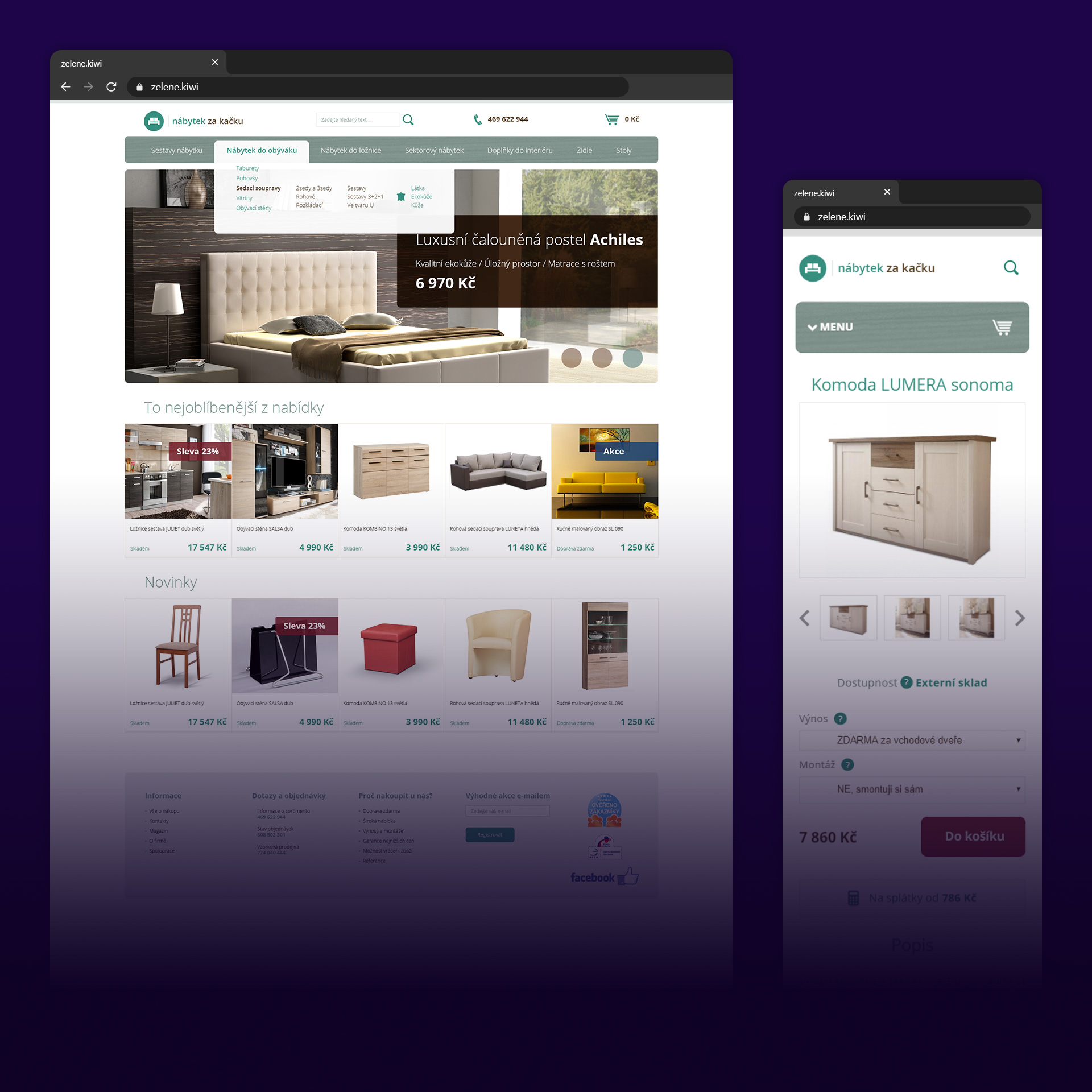 Webdesign Nábytek za kačku